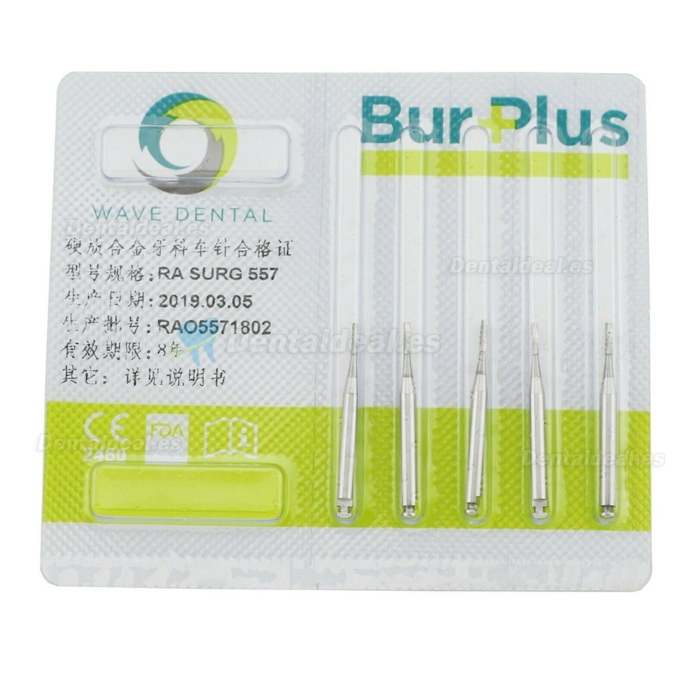 10Pcs RA Surgical Length 557 Burs Dental Latch-type Taper Fissure Carbide Bur